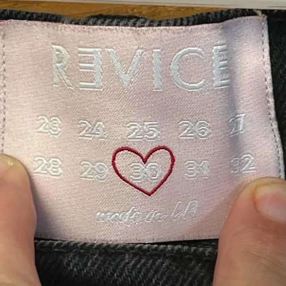 Revice Denim 90s Joey black wash women’s jeans 30 twisted crossover‎ button fly - Picture 2 of 10
